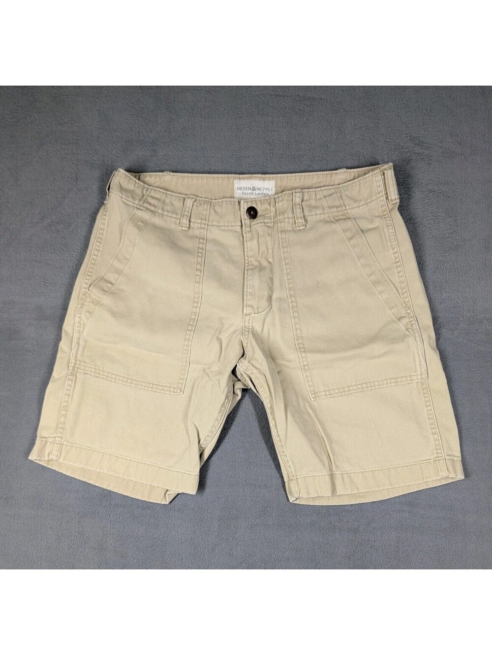 Ralph Lauren Cargo Shorts Mens 31 Khaki Denim & Supply Military Twill Utility